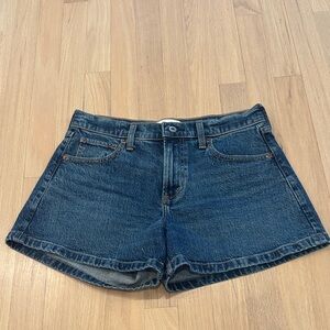 Abercrombie A Line Mid Rise Dark Wash Jean Shorts